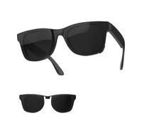 HiBloks Polarized Clip for Ray-Ban Meta Wayfarer RW4008 & Gen 2 RW4012 Large (53-22), Cover Camera Discoloration Clip for RayBan Gen 2, No Filming Allowed, Cool and Fashion (Black, Large 53-22)