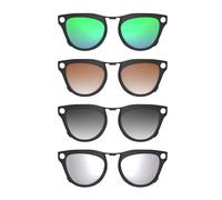 HIBLOKS Polarized Clip for RayBan Meta Skyler Gen 1/2 (RW4010/RW4014 52-20) | 4Pcs Black Frame Discoloration Clip-on for Meta Skyler Gen 2/1, Protect Your Eyes, Cool & Fashion (Silver+Grey+Brown+Green)