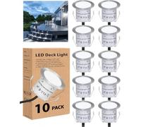 HIBOITEC 10PCS Decking Lights, 0.6W LED IP67 Waterproof Outdoor Deck Lights