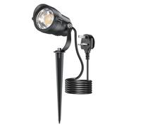 HIBOITEC 12W Garden Spotlights with 1,5m Outdoor Spike Lights, 4Pcs Waterproof Garden Lighting, 3000K Warm White LED Spike Lights Mains Powered for Landscape Lawn Yard Trees