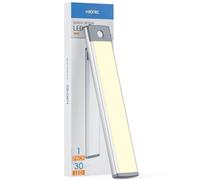 HIBOITEC 30LED Under Cabinet Kitchen Lights, USB Rechargeable Wardrobe Lights Motion Sensor Magnetic Automatic Light, 180lm Battery Operated Cupboard Lighting for Shelf Stairs Counter Closet