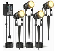 HIBOITEC 4Pcs Dimmable Garden Lights with Transformer ＆ Photocell Sensor