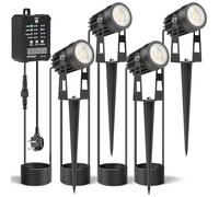 HIBOITEC 4Pcs Dimmable Garden Lights with Transformer ＆ Photocell Sensor