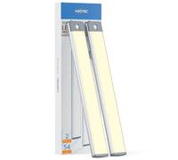 HIBOITEC Motion Sensor Closet Light 54 LED Under Cabinet Night Lighting, 2500mAh Rechargeable Ultra Thin Magnetic Closet Lighting, 350lm Led Wireless Lights for Kitchen, Stairs, Bedroom(Warm, 2Pack)