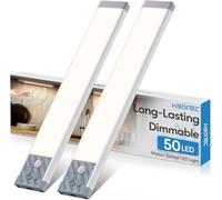 HIBOITEC Under Cabinet Kitchen Lights, Dimmable Motion Sensor Lights Indoor -Ultra Bright Wardrobe Lamp, USB-C Rechargeable, Magnetic ＆ Hanging Design, 25.5 cm, Warm White