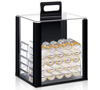 Hiboom 1 Pack Acrylic Poker Chip Case, 1000 Pcs Chips Capacity Chip Trays Set Including Carrier Acrylic Display Case and 10 Pcs Trays Racks Holder (Black)