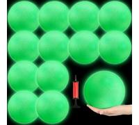 Hiboom 12 Pcs Glow in The Dark Kickballs Dodgeballs Light up Playground Bouncy Balls with Pump for Adults Playground Backyard Outdoor Glow in The Dark Activities (10 Inch)