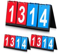 Hiboom 3 Pcs Portable Scoreboard Score Keeper 4 Digital Portable Table Top Scoreboard Flipper for Basketball Soccer Tennis Volleyball Cornhole Sports Games P. E Classroom Activities