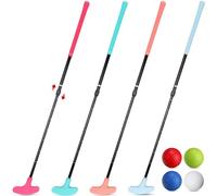 Hiboom 4 Pack Golf Putters for Men and Women Two Way Mini Golf Putter with 4 Balls Adjustable Length Kids Putter Bulk Right or Left Handed Golfers for Children Teenager Junior(Lovely Color,4 Pack)