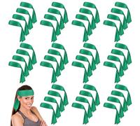 Hiboom 50 Pcs Head Tie Headbands Men Women Ninja Karate Tie Athletic Sweatbands for Sports Basketball Tennis Running Workout(Green)