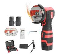 Hiborth 18V Cordless Mini Angle Grinder Tool - 550W High-Speed Motor, Non-Slip Handle, Low Noise, Battery Operated Electric Polishing Machine Red