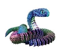 Hiborth 3D Printed Snake, 3D Printed Fidget Animals,3D Crystal Snake Flexible Joints Home Decor Executive Desk Toys,Home Office Decor Executive Desk Toys for Autism/ADHD (Multicolor, 23.62")