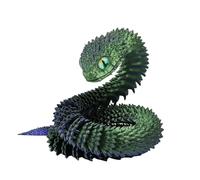 Hiborth 3D Printed Snake, 3D Printed Fidget Animals,3D Crystal Snake Flexible Joints Home Decor Executive Desk Toys,Home Office Decor Executive Desk Toys for Autism/ADHD (Green, 23.62")