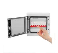 Hiborth 8-Way Consumer Unit IP65 Waterproof with Flame-Retardant ABS, 2P 100A Main Switch, and 6 MCBs for Circuit Breaker Protection Grey