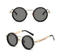 Hiborth Adjustable Tint Sunglasses for Men 1-9 Gear ND Filter Polarized UV Protection Round Glasses with Transition Lenses for Beach Travel Driving Outdoor Sports Black Golden