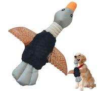 Hiborth Goose Indestructible Dog Toys for Aggressive Chewers, Anxiety Relief Squeaky Duck Puppy Chew Toy for Small Medium Large Dogs Teething Black