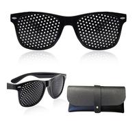 Hiborth Vision Correction Glasses, Pinhole Glasses for Improving Vision, Distance & Myopia Support Eye Protection Exercise Eyewear (A)