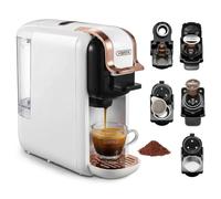 HIBREW 5-in-1 Pods Coffee Maker, 19 Bar Espresso Machine for Pods, for Kcup/Nes/DG/Espresso Powder, Makes iced coffee (White)