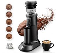HiBREW G5A Espresso Coffee Grinder, 36 Setting, 48mm CNC Conical Burr,Black | 2026 Upgraded With Dual-SpeedGrinding, Leather-Texture Silicone Grip, Magnetic Cup, Auto-Stop Safety For Home & Office