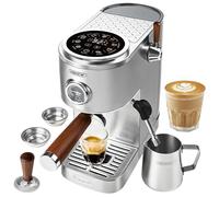 HIBREW H13 Dual Boiler Espresso Machine with LED Touch Screen, 58mm Portafilter in Stainless Steel, PID Control, 20 Bar Pump, 3-Level Steam, Separate Hot Water Spout for Home