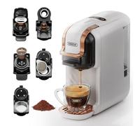 HIBREW H2B 5-in-1 Pods Coffee Maker, 19 Bar Espresso Machine for Pods, for Kcup*/Nes*/DG*/Espresso Powder, Makes iced coffee (White)