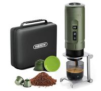 HIBREW H4C Explorer - Portable Electric Espresso Maker, USB-C Rechargeable for Coffee Pods & Ground Coffee, Compact for Home and Travel, with Foldable Holder & Carrying Case