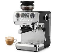 HIBREW H7 Lite Espresso Machine with Grinder, 20 Bar, PID Control | 44 Grind Setting,9 Temp Level,0-10s Pre-Infusion,1350W Steam Wand,11 Piece Kit,for Latte,Cappuccino,Americano,Cold Brew