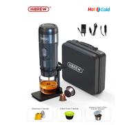 HiBREW Portable Coffee Machine Expresso Coffee Maker Fit Nexpresso Capsule Coffee Powder for Car Camping & Home Heat Water H4A H4A Plus