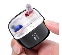 HIBRIQ Rechargeable Sound Device for Adults Auto Turn On/Off Invisible, Discreet In-Ear Clear Sound & 6-level Adjustable Volumes with Charging Case