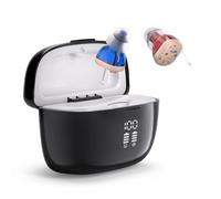 HIBRIQ Rechargeable Sound Device for Seniors & Adults - In-Ear Invisible Design with Noise Reduction Digital, Power Display & Long Battery Life