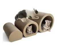Hibtn Cat Scratching Cardboard,Cat Tunnel Bed For Three-Piece Set,Scratching Tunnel Pad For Indoor,Corrugated Paper Tubes