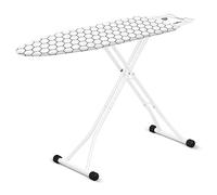 Hibtn Ironing Board, 110 x 30cm - T Leg Design Folding Non Slip Adjustable Height 85-92cm Lightweight Iron Board Rack, Black and White Stripes