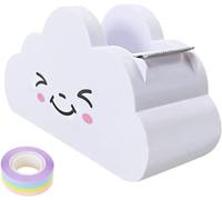 Hibucuo Desktop Tape Dispenser, Manual Operation, Plastic, Rainbow-Tapedispenser, Small Decorative Cartoon Cloud Tape Cutter, Office & School Stationery Accessories