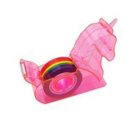 Hibucuo Tape Dispenser Desktop,Cute Unicorn Tape Dispenser, Pink Mini Tape Dispenser with Rainbow Refill Tape Washi Tape Dispenser Desktop Tape Holder for Kids School Office Stationery Crafts