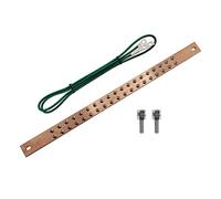 HIBUMFX 19 Inch Bus Bar Kit with 4 foot Grounding Cable UL Listed for Data Rack/Cabinet/Enclosure (Copper Ground Busbar 19 Inch)
