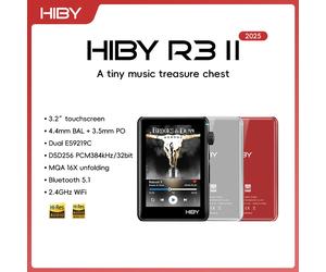 HiBy R3 II 2025 / R3 Gen 2 Music Player Bluetooth 5.1 WiFi MQA16X DSD256 Web Radio USB Audio Dongle DAC X1600E ES9219C 3.2‘’ Silver