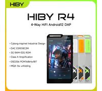 HiBy R4 ES9018Q2M*4 Android12 HiFi Music Player MP3 Audio Bluetooth WiFi DSD256 MQA 16x USB DAC Headphone AMP 11hr 4.7'' OPA1652 Black