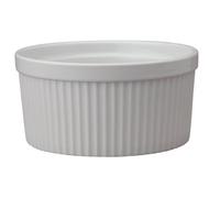 HIC Harold Import Co. 98010 6" 32 oz 1 Quart Fine White Porcelain Souffle Ramekin