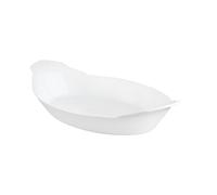 HIC Harold Import Co. 98021-4 Set HIC Oval Au Gratin Baking Dishes, Fine White Porcelain, 10-Inch, Set of 4