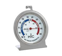 HIC Kitchen 29005 HIC Roasting Refrigerator Freezer Thermometer, Large 2.5-Inch Easy-Read Face with Safe Temperature Guide, Stainless Steel