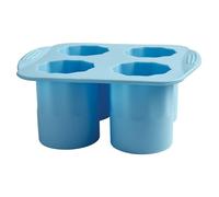 HIC Kitchen Big Shot Silicone Ice Tray, Non-Stick, Makes 4 Ice Shot Glasses