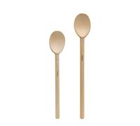 HIC Kitchen Classic French Beechwood Spoon Set, Made in France, 10-Inch and 12-Inch, Set of 2