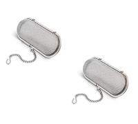 HIC Kitchen Herb Infuser Pod, 18/8 Stainless Steel Mesh, For Herbs, Spices, and Loose Teas, Set of 2