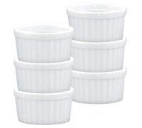 HIC Ramekins, Fine White Porcelain, 2.5-Inch, 2-Ounce Capacity, Set of 6