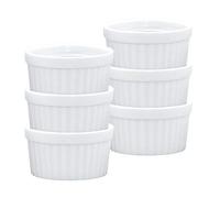 HIC Ramekins, Fine White Porcelain Souffle, 3-Inch, 3-Ounce Capacity, Set of 6
