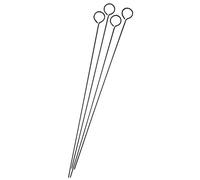 HIC Reusable Nonstick Barbecue and Grilling Shish Kabob Skewers with Ring-Handle Top, 15-Inches Long, Set of 4