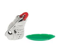 HIC Tea Infuser with Drip Tray, Frog and Lily Pad