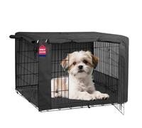 HiCaptain Breathable Cover for Dog Cages, 24 inch, durable, long-lasting, double zipper panels, windproof, waterproof, UV-resistant, Black