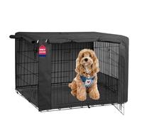 HiCaptain Folding Metal Dog Crate Cover for 36 Inch Wire Pet Cage (Black)