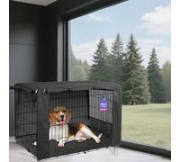 HiCaptain Folding Metal Dog Crate Cover for 36 Inch Wire Pet Cage (Black)